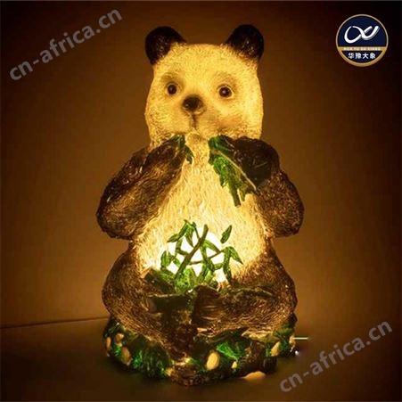 玻璃钢透光景观灯定做 动物熊猫雕塑户外美陈展览