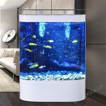 鱼缸水族箱家用客厅小型玻璃免换水圆形造景大型底过滤金鱼乌龟缸
