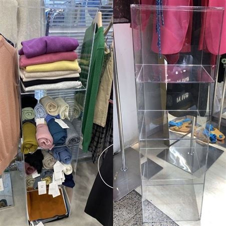 服装店鞋子包包饰品亚克力透明展示柜台橱窗收纳陈列货架多层塑料