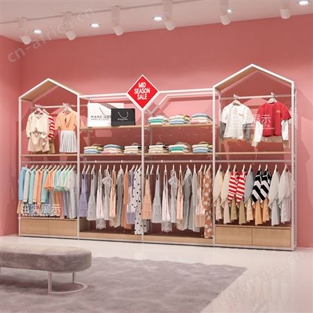 女童服装店货架展示架落地式陈列架童装货架陈列道具家纺衣服架子