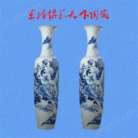 定制名师手绘陶瓷大花瓶青花瓷2米2落地大花瓶景德镇花瓶厂家