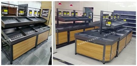 超市蔬菜货架水果店堆头 商场生鲜果蔬架 单双层蔬果架地堆展示架