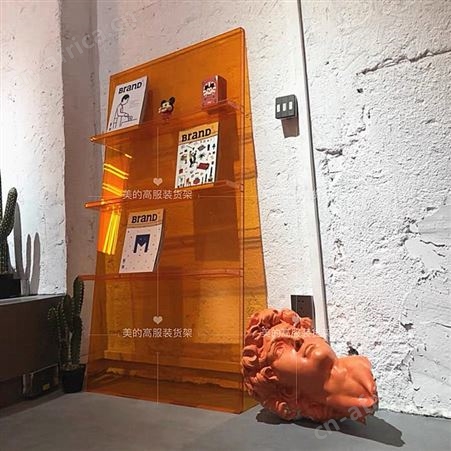 服装店亚克力展示架上墙轻奢水晶饰品陈列架女装店鞋包货架置物架