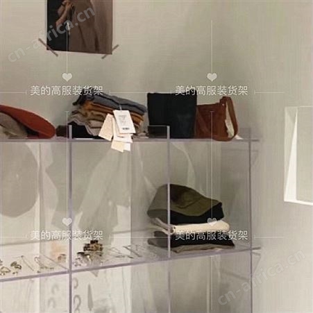 服装店亚克力展示架上墙轻奢水晶饰品陈列架女装店鞋包货架置物架