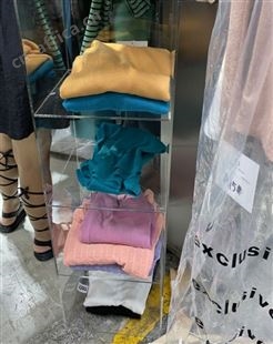 服装店鞋子包包饰品亚克力透明展示柜台橱窗收纳陈列货架多层塑料