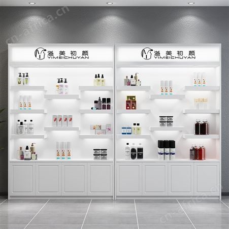 简约现代化妆品展示柜护肤品展柜形象柜美容院美发店产品柜可定制