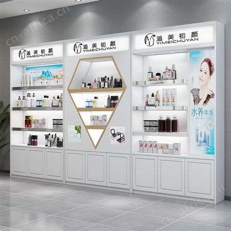简约现代化妆品展示柜护肤品展柜形象柜美容院美发店产品柜可定制