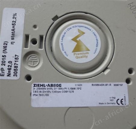 Ziehl Abegg 离心风机 RH50M-4DK.6F.1R 111431 西门子变频
