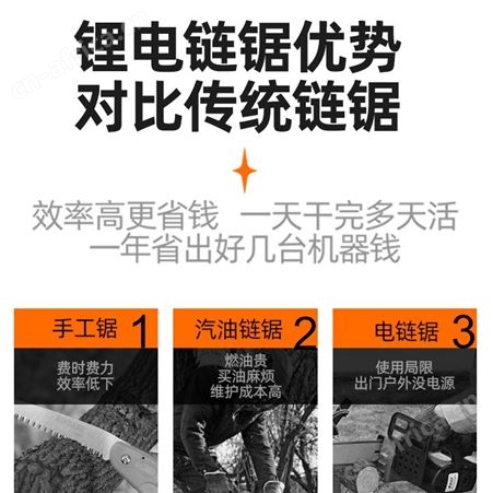 进口锂电池充电电锯充电式户外家用手持电动手锯伐木锯无线电链锯