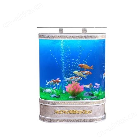 鱼缸水族箱家用客厅小型玻璃免换水圆形造景大型底过滤金鱼乌龟缸