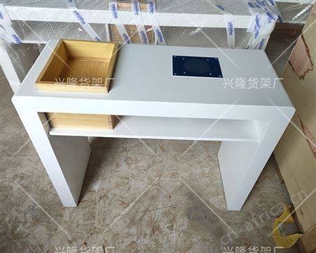 日式美甲桌带吸尘器嵌入式美甲台收纳盒定制网红美甲桌子单人实木