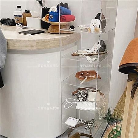 服装店亚克力展示架上墙轻奢水晶饰品陈列架女装店鞋包货架置物架