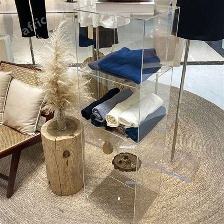 服装店鞋子包包饰品亚克力透明展示柜台橱窗收纳陈列货架多层塑料