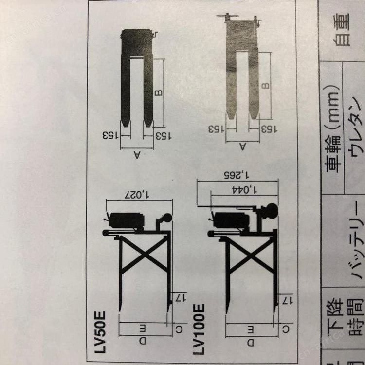 BISHAMON毘沙门 ALV98W 电动行走升降叉车 中国总代理