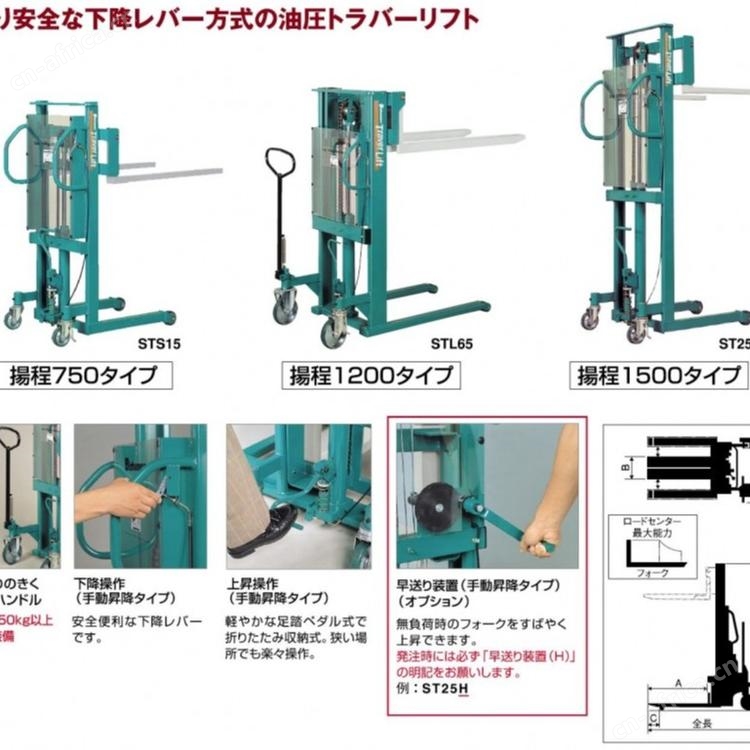 BISHAMON 电瓶式 手动式堆垛机ST100WW 中国总代理