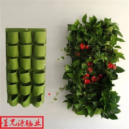 墙体绿化毛毡美植袋，种植袋无纺布毛毡，绿色毛毡袋