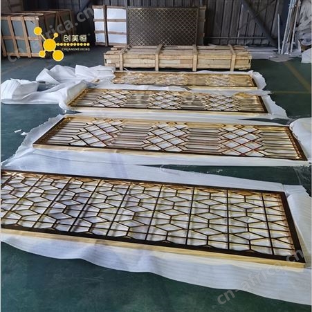 新中式不锈钢屏风隔断 佛山不锈钢屏风工程定制