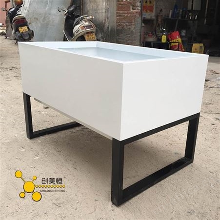 不锈钢白色烤漆花盆 组合式花箱 户外园林观景装饰 方形花盆花钵