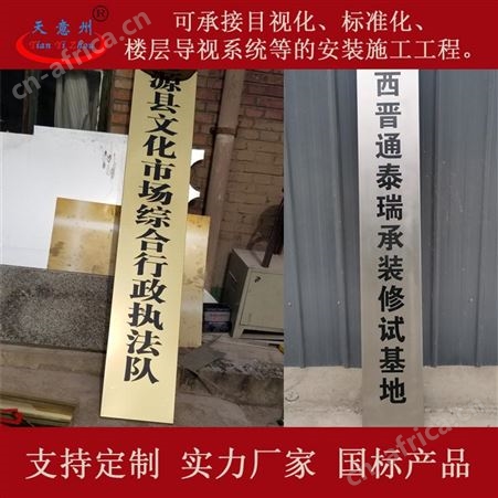 天意州 门牌 不锈钢钛金门牌