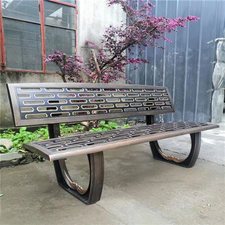 煌仑 云南铸铝结构公园休闲椅 保山简约长椅 静电喷漆 可定制颜色