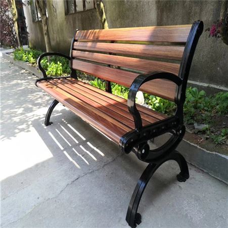 铝合金公园座椅价格 防腐木椅面 庭院长椅定做