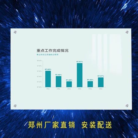 超白玻璃白板 会议业绩白板易写易擦 磁性钢化玻璃白板
